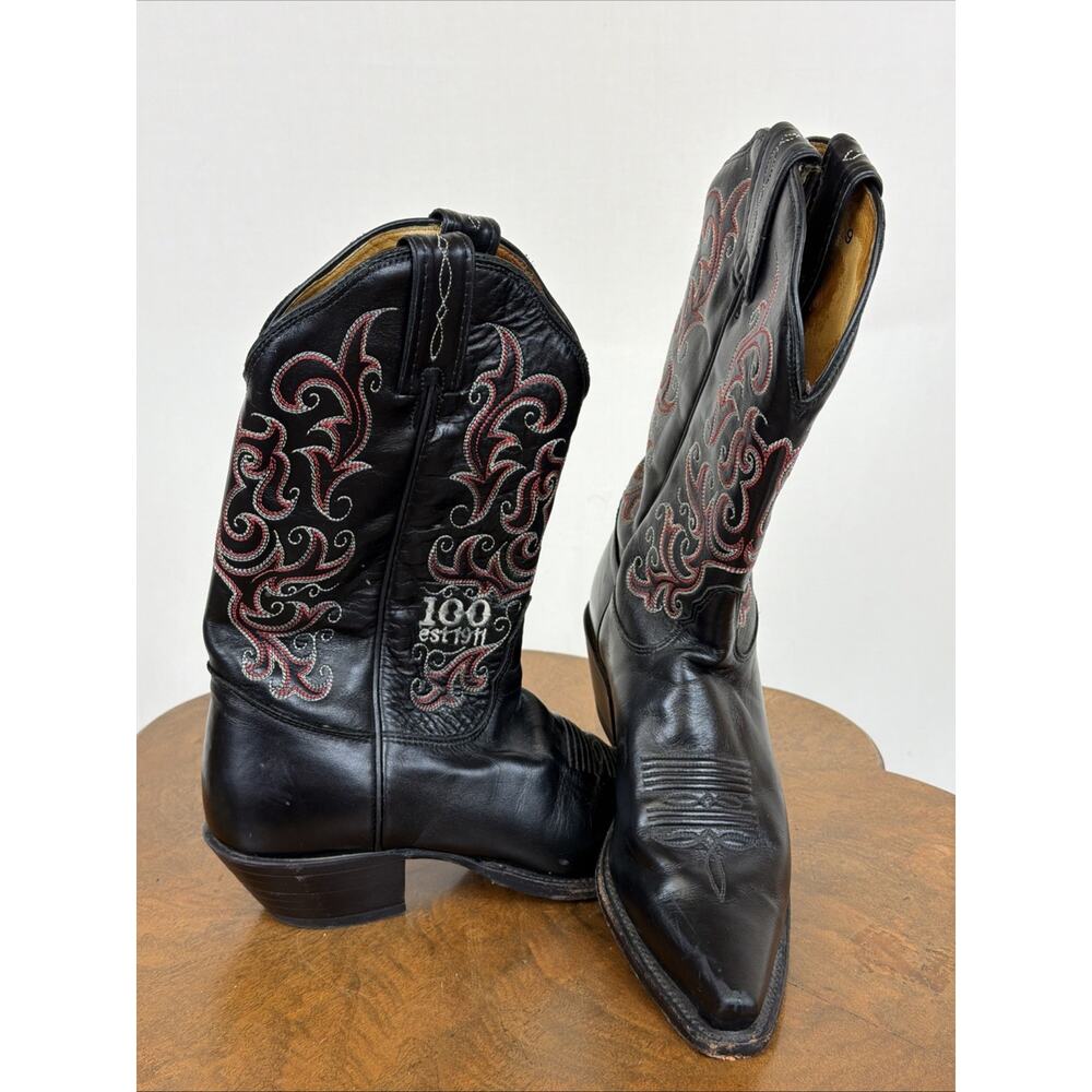 Tony Lama Womens Western Boots Ladies 6.5 Cowgirl Brown Leather Sniptoe Boots - Picture 1 of 8
